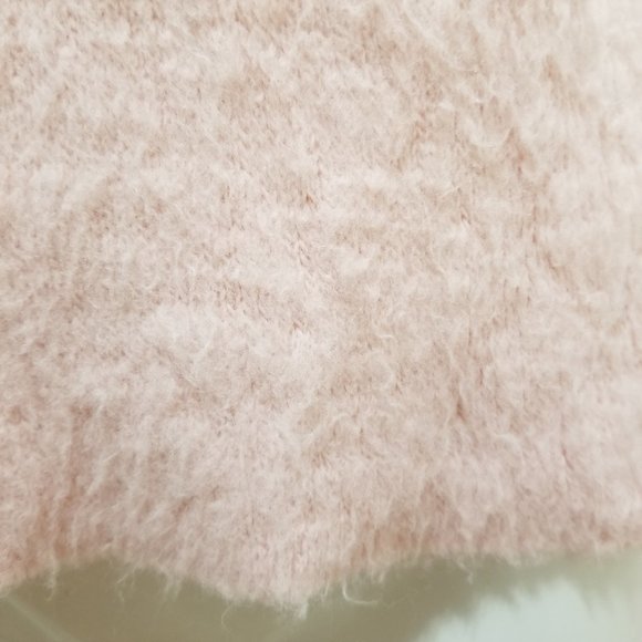 It's Our Time sweater Large fuzzy knit keyhole tie neck fair isle pullover Y2K - Picture 8 of 13